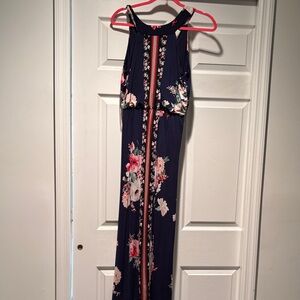 Three Hearts Navy Floral Maxi Dress